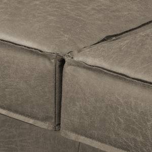 Canapé 3 places FORT DODGE Aspect cuir vieilli - Microfibre Yaka: Noix de muscade