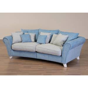 Bigsofa Hawley Webstoff Blau / Weiß