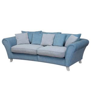 Bigsofa Hawley Webstoff - Blau / Weiß