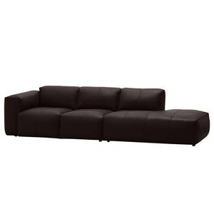 Bigsofa Hudson Echtleder Echtleder Neka: Dunkelbraun - Armlehne davorstehend links