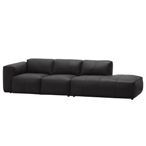 Bigsofa Hudson Echtleder Echtleder Neka: Grau - Armlehne davorstehend links