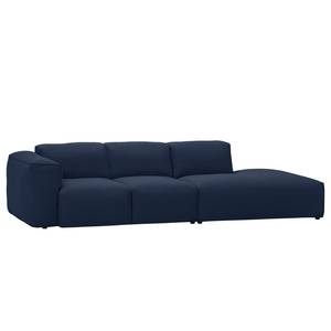 Bigsofa Hudson Webstoff Webstoff Milan: Dunkelblau - Armlehne davorstehend links