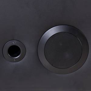 Bigsofa Idaho (inkl. Beleuchtung) Kunstleder Schwarz/Strukturstoff Schwarz - Ohne Bluetooth Soundsystem