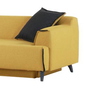 Grand canapé Leddy (convertible) Tissu - Jaune moutarde / Anthracite