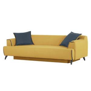 Bigsofa Leddy (mit Schlaffunktion) Webstoff - Senfgelb / Jeansblau