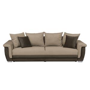 Bigsofa Manville (mit Schlaffunktion) Microfaser - Espresso / Warmes Beige