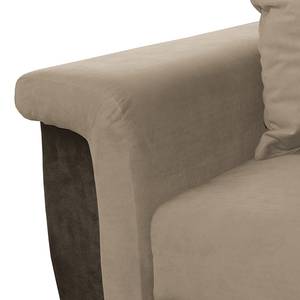 Grand canapé Manville (convertible) Microfibre - Couleur expresso / Beige chaud