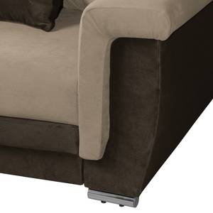 Grand canapé Manville (convertible) Microfibre - Couleur expresso / Beige chaud