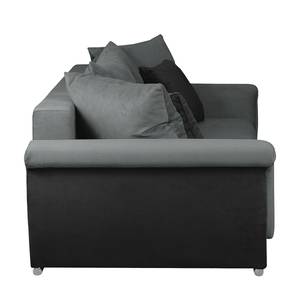 Grand canapé Manville (convertible) Microfibre - Noir / Gris