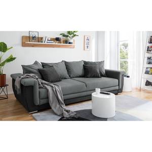 Bigsofa Manville (mit Schlaffunktion) Microfaser - Schwarz / Grau