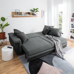 Bigsofa Manville (mit Schlaffunktion) Microfaser - Schwarz / Grau