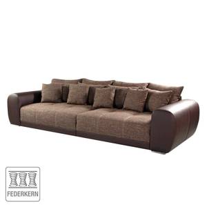 Bigsofa Pesaro Kunstleder / Webstoff Braun