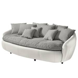 Bigsofa Pias Kunstleder / Webstoff Altweiß / Rauchgrau