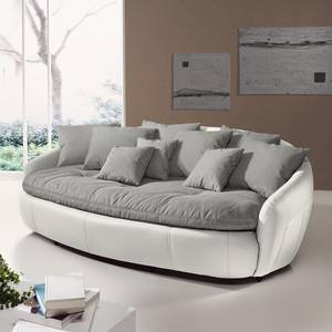 Bigsofa Pias Kunstleder / Webstoff Altweiß / Rauchgrau