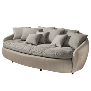 Bigsofa Pias Kunstleder / Webstoff Cappuccino / Champagnermetallic