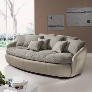 Bigsofa Pias Kunstleder / Webstoff Cappuccino / Champagnermetallic