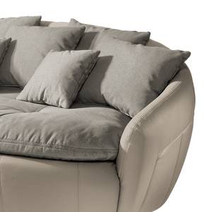 Bigsofa Pias Kunstleder / Webstoff Cappuccino / Champagnermetallic