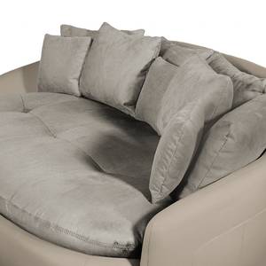 Bigsofa Pias Kunstleder / Webstoff Cappuccino / Champagnermetallic