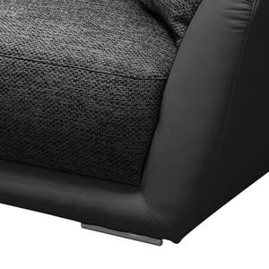 Bigsofa Reeno Strukturstoff Schwarz-Grau/Kunstleder Grau