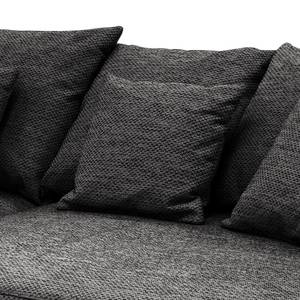 Bigsofa Reeno Strukturstoff Schwarz-Grau/Kunstleder Grau