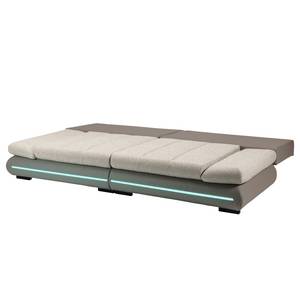 Bigsofa Rexburg Kunstleder/Strukturstoff - Cappuccino / Champagnermetallic