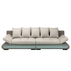 Bigsofa Rexburg Kunstleder/Strukturstoff - Cappuccino / Champagnermetallic