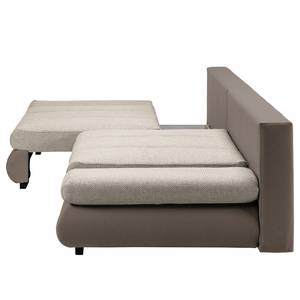 Bigsofa Rexburg Kunstleder/Strukturstoff - Cappuccino / Champagnermetallic