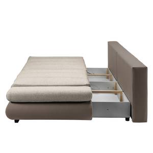 Bigsofa Rexburg Kunstleder/Strukturstoff - Cappuccino / Champagnermetallic