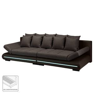 Bigsofa Rexburg mit Schlaffunktion & LED - Dunkelbraun / Braun