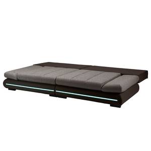 Bigsofa Rexburg mit Schlaffunktion & LED - Dunkelbraun / Schlamm