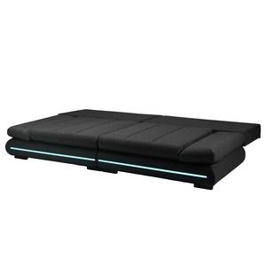 Bigsofa Rexburg Kunstleder/Strukturstoff - mit Schlaffunktion & LED - Schwarz