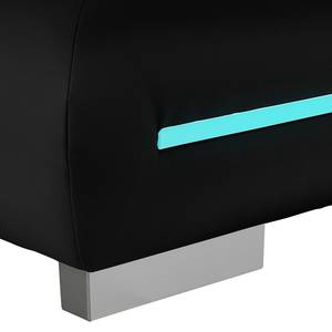 Bigsofa Rexburg Kunstleder/Strukturstoff - mit Schlaffunktion & LED - Schwarz