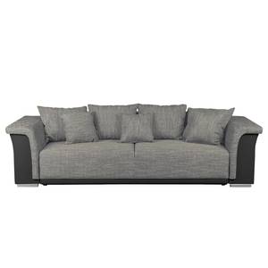 Bigsofa Rockypoint (mit Schlaffunktion) Kunstleder / Strukturstoff - Schwarz / Grau