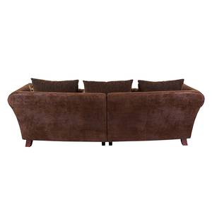 Bigsofa Saba Antiklederlook Mocca/Webstoff Beige