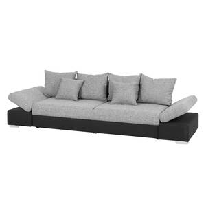 Bigsofa Truman Webstoff Schwarz/Strukturstoff Grau