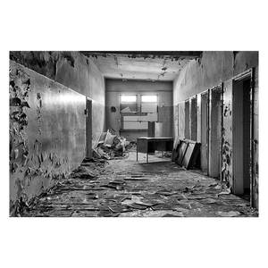 Bild Abandoned Office Leinwand - Schwarz / Weiß