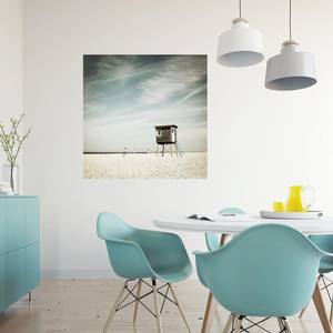 Leinwandbild Badesaison Beige / Blau