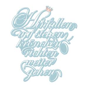 Wandobjekt Hinfallen & Weitergehen Weiß / Hellblau