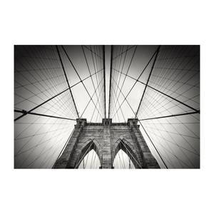 Afbeelding New York City Brooklyn Bridge alu-plaat - zwart/wit - Breedte: 90 cm