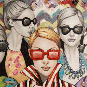 Bild Rimbo Fashion Multicolor - Textil - 100 x 100 x 5 cm