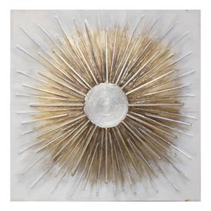 Bild Rimbo Shine Gold - Silber - Textil - 100 x 100 x 5 cm