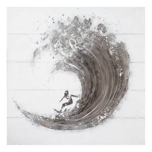 Bild Rimbo Wave Grau - Weiß - Textil - 100 x 100 x 5 cm