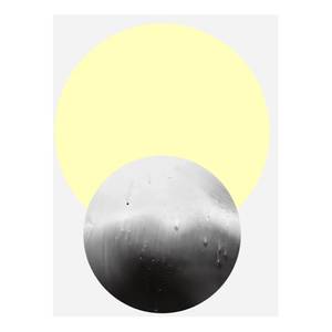 Impression dart Sun & Moon Alu-Dibond - Blanc / Jaune - Largeur : 60 cm