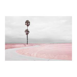 Alu-Dibond-Bild The Beach 2 Grau / Rosa