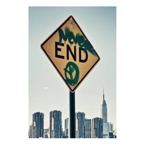 Alu-Dibond-Bild The End of New York Grau / Gelb