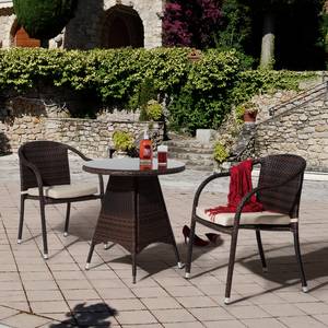 Bistroset Paradise Lounge I (3-teilig) Polyrattan Braun