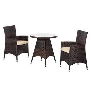 Bistroset Paradise Lounge II (3-teilig) Polyrattan Braun