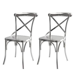 Bistrostoelen Castillo (2-delige set) zilverkleurig ijzer