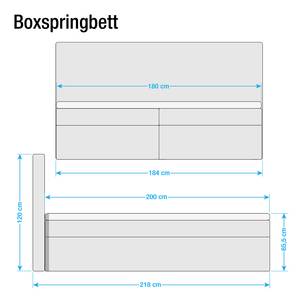 Boxspringbett Mohil Cord Microfaser - Dunkelbraun