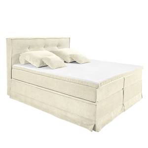 Boxspringbett Mohil Cord Microfaser - Ecru